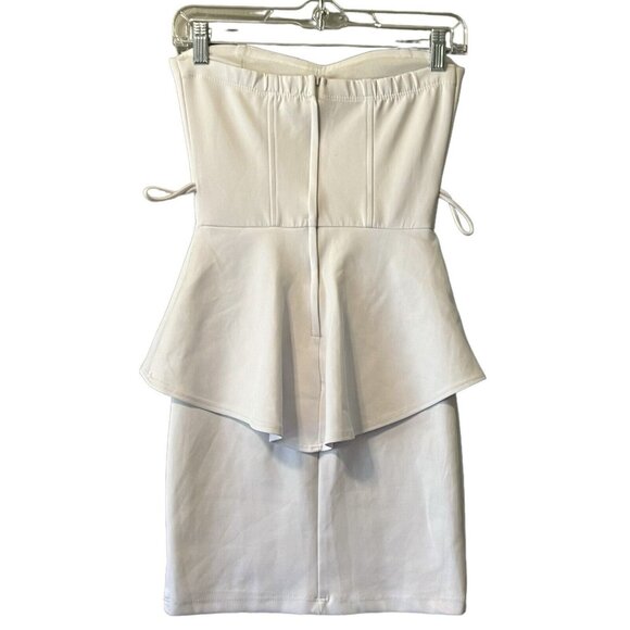 La Seala USA Strapless White Mini Dress Size Small Summer Party Preppy Beach - Picture 2 of 8